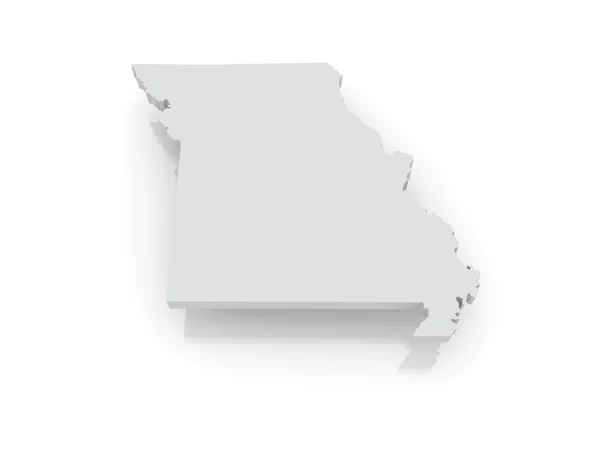 Трехмерная карта Миссури. США . — стоковое фото