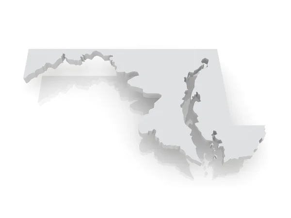 Maryland üç boyutlu Haritası. ABD. — Stok fotoğraf