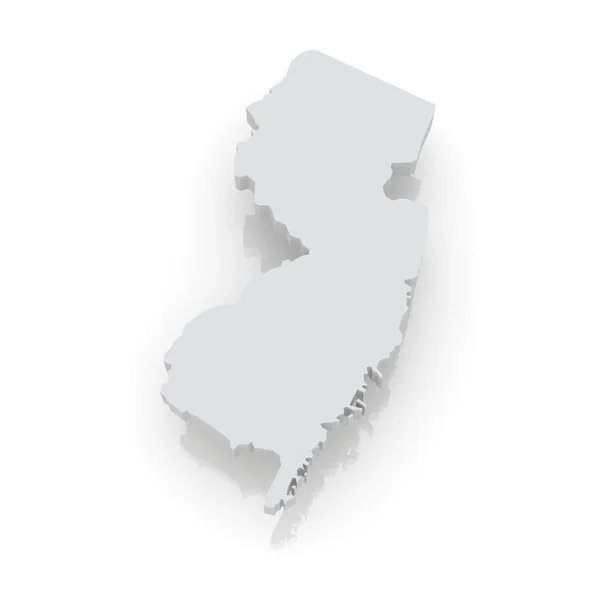 新泽西的三维地图。美国. — 图库照片