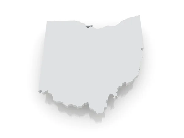 Three-dimensional map of Ohio. USA. — Stock Photo, Image