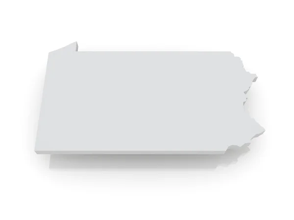 Carte tridimensionnelle de Pennsylvanie. États-Unis . — Photo