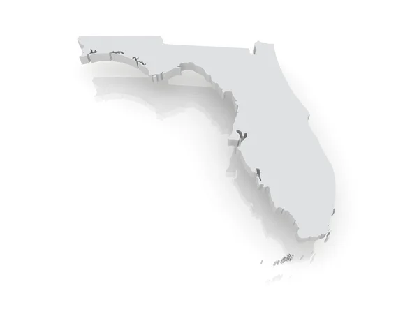 Three-dimensional map of Florida. USA. — Stock Photo, Image