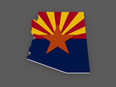 arizona'nın üç boyutlu harita. ABD.