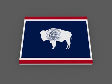wyoming üç boyutlu Haritası. ABD.