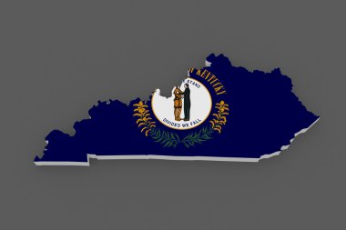 üç boyutlu kentucky Haritası. ABD.