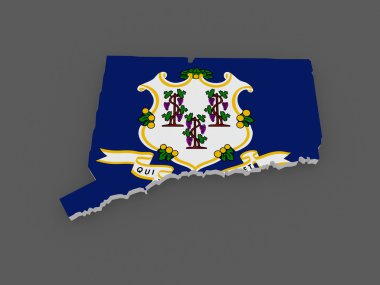 üç boyutlu harita Connecticut. ABD.