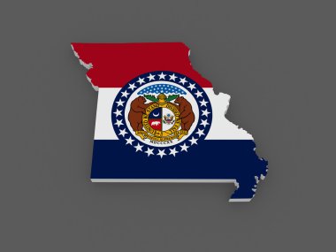 missouri üç boyutlu Haritası. ABD.