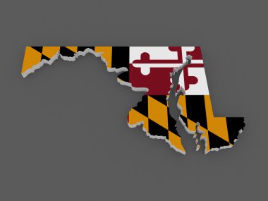 maryland üç boyutlu Haritası. ABD.
