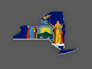 üç boyutlu harita new York. ABD.