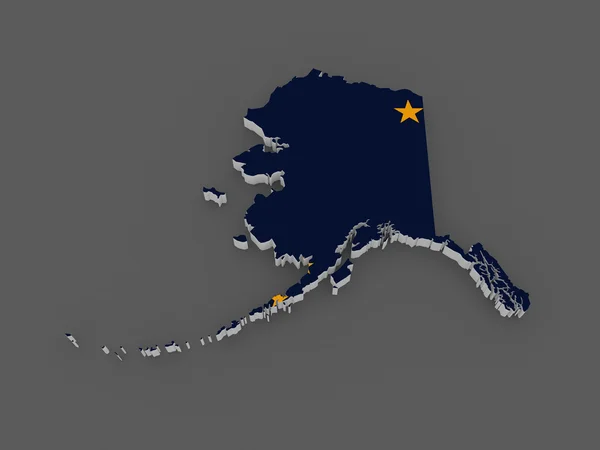 Three-dimensional map of Alaska. USA. — Stock Photo, Image