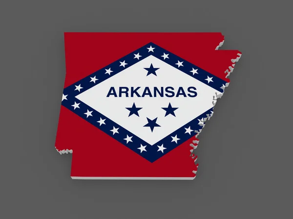 Mapa tridimensional de Arkansas. Estados Unidos . — Foto de Stock