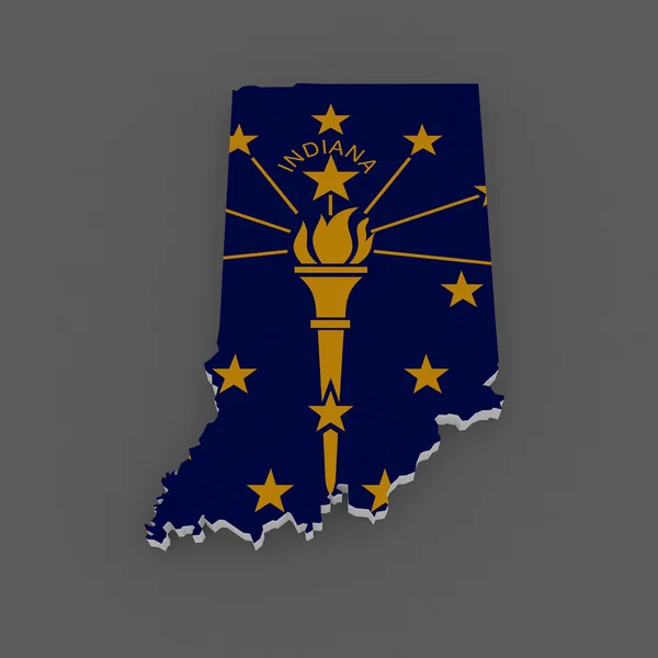 Carte tridimensionnelle de l'Indiana. États-Unis . — Photo