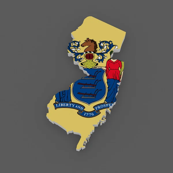 Mapa tridimensional de Nova Jersey. Estados Unidos . — Fotografia de Stock