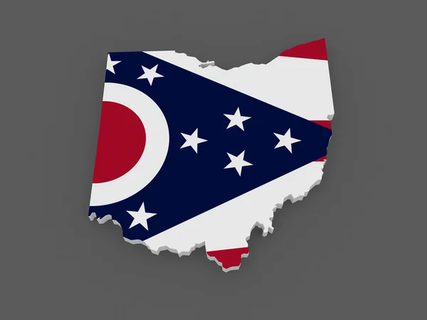 Trójwymiarową mapę z ohio. Stany Zjednoczone Ameryki. — Zdjęcie stockowe