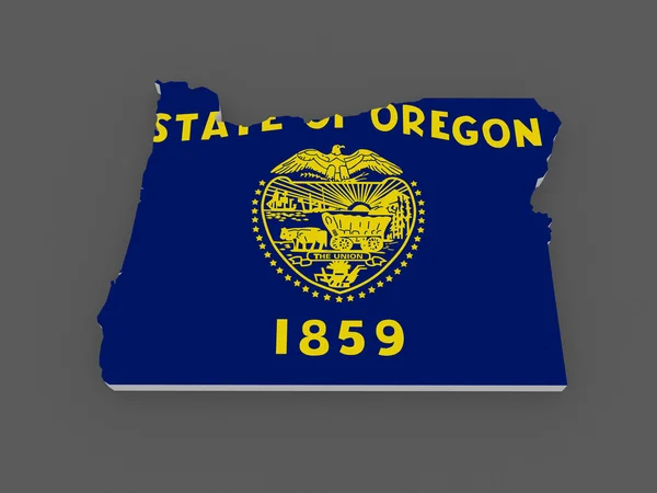 Mapa tridimensional de Oregon. Estados Unidos . — Fotografia de Stock
