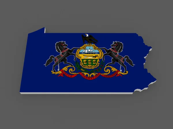 Driedimensionale kaart van pennsylvania. Verenigde Staten. — Stockfoto