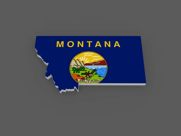 Three-dimensional map of Montana. USA. — Stock Photo, Image