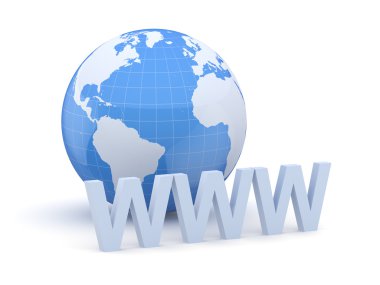 Küre ve Internet. Dünya ve Dünya Haritası. 3D