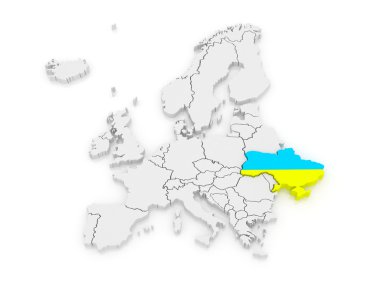 Avrupa ve Ukrayna Haritası.