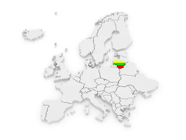 Map of Europe and Lithuania. — Stock Photo, Image