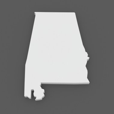 driedimensionale kaart van alabama. Verenigde Staten.