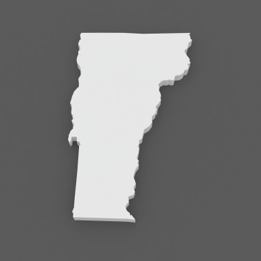 üç boyutlu harita Vermont. ABD.