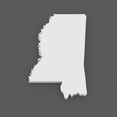 üç boyutlu harita Mississippi. ABD.