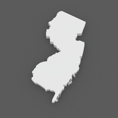 üç boyutlu harita new Jersey. ABD.