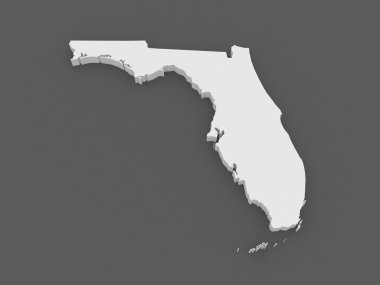 florida'nın üç boyutlu harita. ABD.