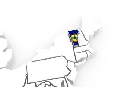 üç boyutlu harita Vermont. ABD.