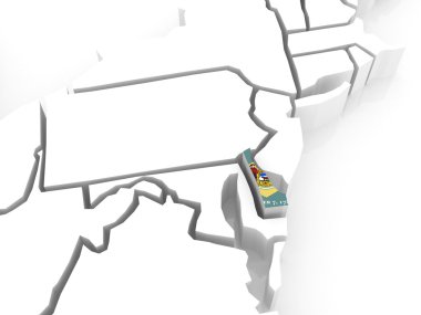 delaware üç boyutlu Haritası. ABD.