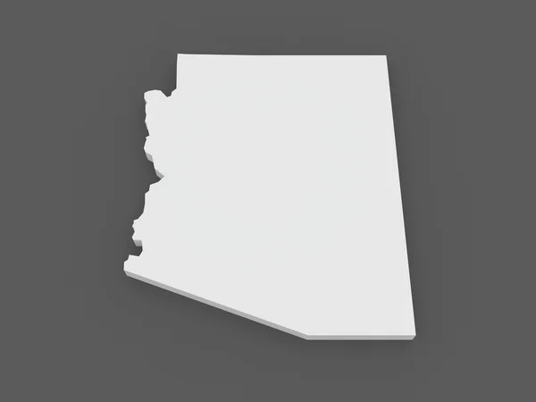 亚利桑那州的三维地图。美国. — 图库照片