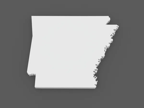 Three-dimensional map of Arkansas. USA. — Stock Photo, Image