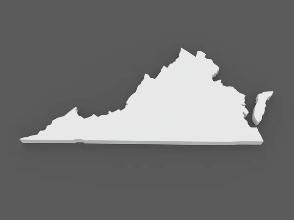 Three-dimensional map of Virginia. USA. — Stock Photo, Image