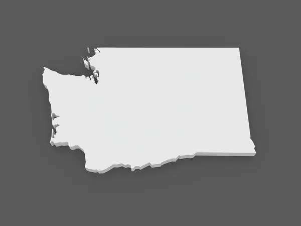 Mapa tridimensional de Washington. Estados Unidos . — Fotografia de Stock
