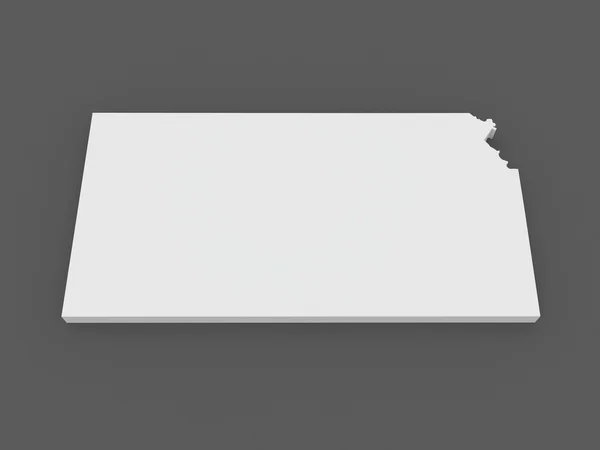 Three-dimensional map of Kansas. USA. — Stock Photo, Image