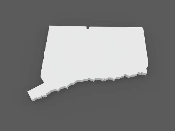 Mapa tridimensional de Connecticut. Estados Unidos . — Fotografia de Stock