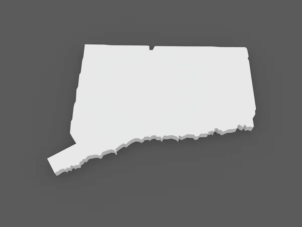 Three-dimensional map of Connecticut. USA. — Stock Photo, Image