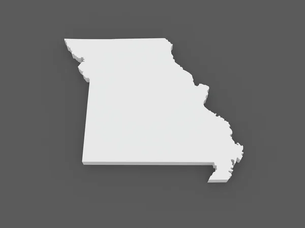 Three-dimensional map of Missouri. USA. — Stock Photo, Image