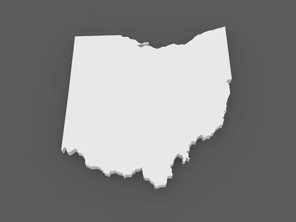 Three-dimensional map of Ohio. USA. — Stock Photo, Image