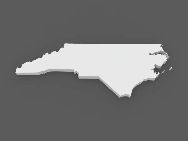 Driedimensionale kaart van Noord-carolina. Verenigde Staten. — Stockfoto