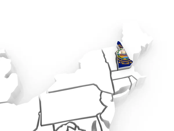 ニューハンプシャーの 3次元地図。アメリカ合衆国. — ストック写真