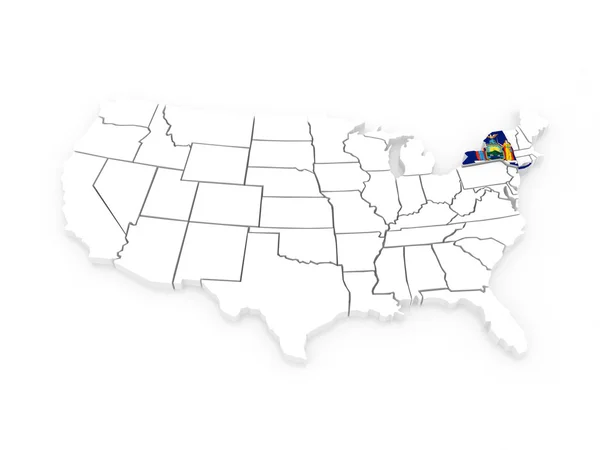 Tredimensionell karta över new york. USA. — Stockfoto