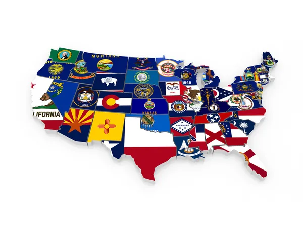 Three-dimensional map of USA. — Stock Photo, Image