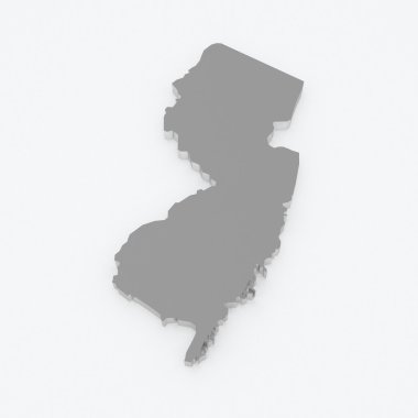 üç boyutlu harita new Jersey. ABD.
