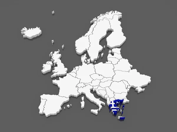 Avrupa ve Yunanistan Haritası. — Stok fotoğraf