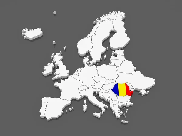 Kaart van Europa en Roemenië. — Stockfoto