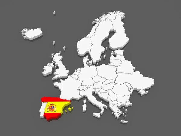 Mapa da Europa e Espanha . — Fotografia de Stock