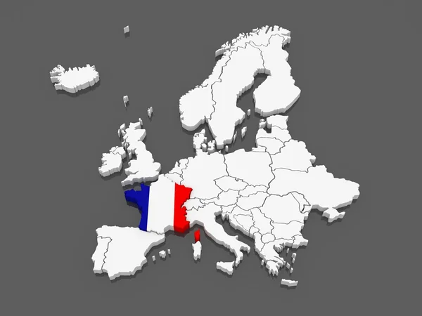 Map of Europe and France. — Stock Photo, Image