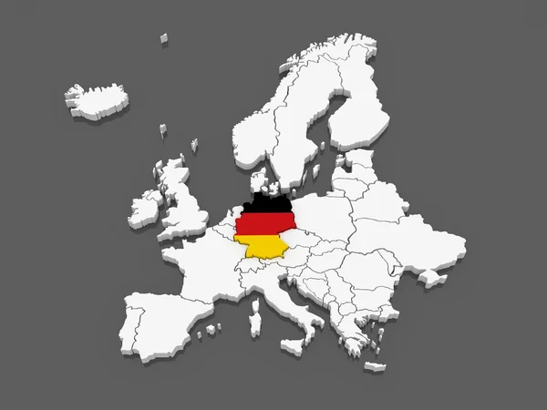 Карта Європи та Німеччини. — стокове фото